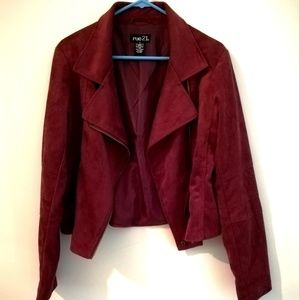 Burgundy Suede Moto Jacket Rue 21